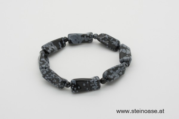 Armband Schneeflocken-Obsidian 'Swing'